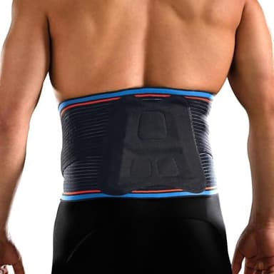 Thuasne Sport - Ceinture de Soutien Lombaire - Lombalgie, Entorse Discale/Lombaire, Mal de Dos - Baleines Dorsales et Abdominales - Indice de Maintien 4/5 - Dispositif Médical CE - S