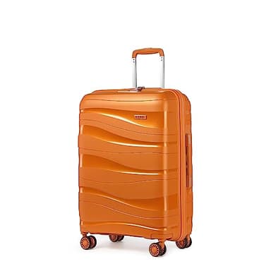 Kono Valise Grande 75cm Rigide Polypropylène Valise de Voyage à 4 roulettes et Serrure TSA, Orange