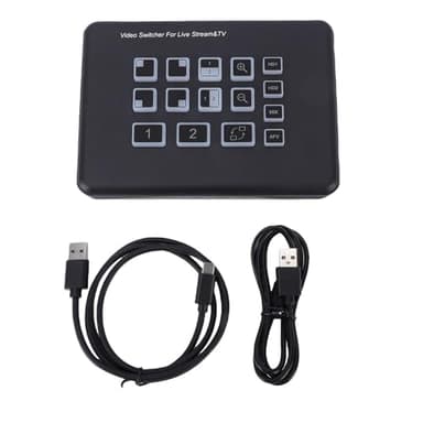 Denash Commutateur de Flux en Direct, Mélangeur Vidéo USB C 3.0 avec 2 Entrées HD 1080P, Port 3,5 Mm, pour Diffusion en Direct sur PC, Jeu, Vidéoconférence en Streaming