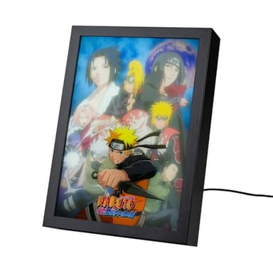 Grupo Erik - Cadre Lumineux Naruto - Cadre LED avec 3 modes d'éclairage, Alimentation USB, 20x28 cm | Deco Chambre Ado Fille, Décoration Lumineuse, LED Deco