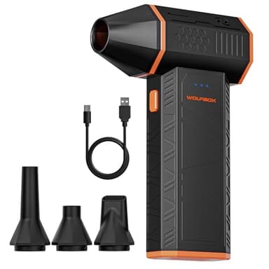 WOLFBOX MF50 Soufflette Air Comprimé 110 000 tr/min – 3 Vitesses Réglables, Dépoussiéreur Haute Puissance pour Ordinateur, Clavier, Voiture et Maison