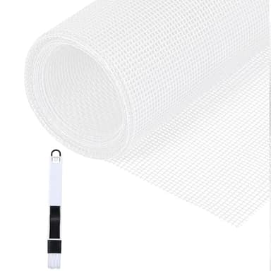 Fillis Moustiquaire de fenêtre, 150x300cm Moustiquaire au mètre en fibre de verre bricolable avec brosse de nettoyage, moustiquaire pour fenêtre, porte de balcon et salon, Blanc