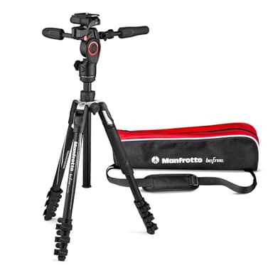 Manfrotto Befree Advanced 3-Way Tripod Kit, Tripod and Fluid Head in Aluminium for Cameras and Camcorders up to 6 kg, Ultra-Compact, Photo Accessories for DSLR, CSC, Mirrorless, Photo and Video