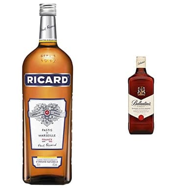 RICARD Pastis de Marseille 150cl 45% & Ballantines Bouteille en Verre Whisky 40% Not Stated Blended Scotch 1.5 L