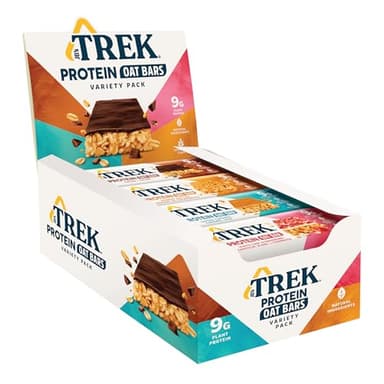 JB's TREK Barres d'Avoine Protéinées | Paquet Assortiment | Végétal | Sans Gluten | Vegan | 16 x 50g Barres | 800g