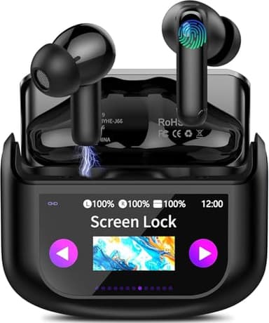ZOVIMAX Ecouteurs Bluetooth sans Fil, Écouteurs Bluetooth 5.4 Écran Tactile LED Multifonction avec Mode 5 EQ, 48H Écouteurs sans Fil ANC Réduction du Bruit Mic avec HiFi Stéréo, Casque IP7 Etanche