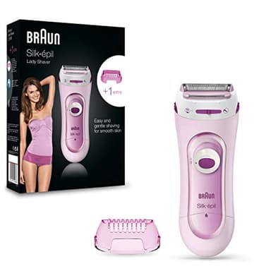 Braun Silk-épil Lady Shaver Rasoir Électrique Et Tondeuse Femme Sans Fil Rose, Accessoire Tondeuse pour le Maillot et les Zones Sensibles, 5-100