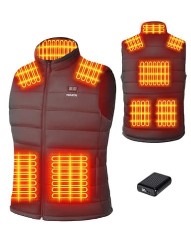 Toastiv Gilet Chauffant Homme avec Batterie Externe 18400mAh 7.4V, Gilet Chauffant Lavable, Veste Chauffante pour Hiver,Jusqu’à 11h de Chaleur