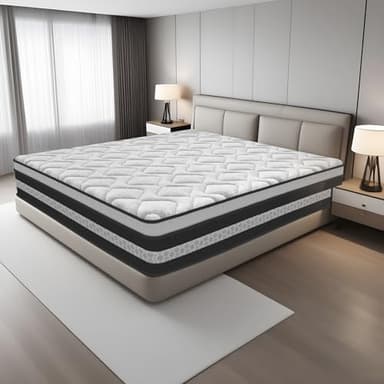 Matelas 160x200 cm, Matelas à Ressorts Ensachés et à Mémoire de Forme, Épais 28 cm, 9 Zones Ergonomique, Certifié Oeko-Tex, Hypoallergénique, Respirant, Durable, Convient à Toutes les Saisons