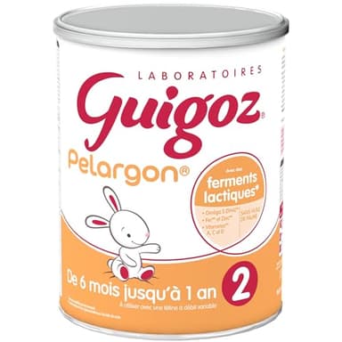 GUIGOZ PELARGON 2 Lait bébé en poudre 2ème âge - de 6 à 12 mois - Boîte de 780g