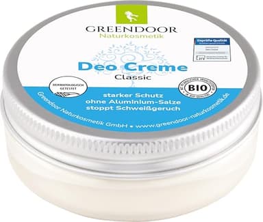 50 ml Greendoor creme deodorant SANS sels ALUMINIUM, très efficace contre odeur de transpiration, vegan, naturel, sans conservateurs, sans alcool, BIO deo non testé sur les animaux