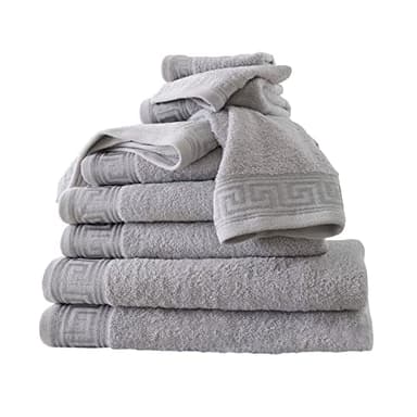 GC GAVENO CAVAILIA Lot de 8 Serviettes de Toilette 500 g/m² 2 Serviettes + 2 Serviettes de Bain + 4 Serviettes pour Le Visage en Coton égyptien Gris