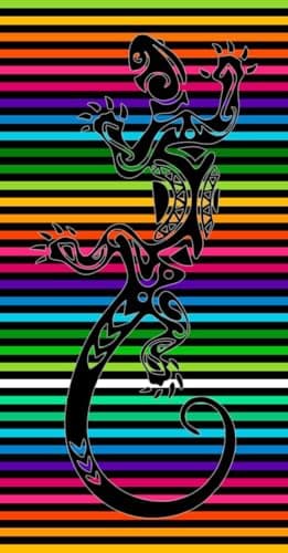 Miracle Home. Serviette de Plage en Coton égyptien Salamandra Arco Iris, 80% algodón, 20% poliéster. 90 X 165. 12063