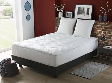 DODO - Surmatelas Ultra Confort 160x200 cm - pour Lit 2 Personnes - Micro-Respirant, Moelleux - Garnissage 100% Polyester Thermolite Reflex - 65% Polyester, 35% Coton - Lavable à 40°C