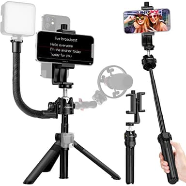 CAMOLO Teleprompter für Smartphone und Mini tragbares Handy Kit für iPhone & Phone DSLR Kamera