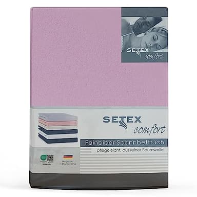 SETEX 1210 180200 407 320 SE0 Drap Housse en Flanelle, 100% Coton, Lilas, 180 x 200 cm