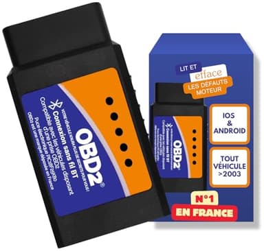 OBD2 Connexion Bluetooth + Support Francais 7/7J - Diagnostic des Codes Moteur en 3 Min ! Valise de Diagnostic Compatible avec la majorité des VÉHICULES - Vendeur Francais avec Support 7/7J 2025