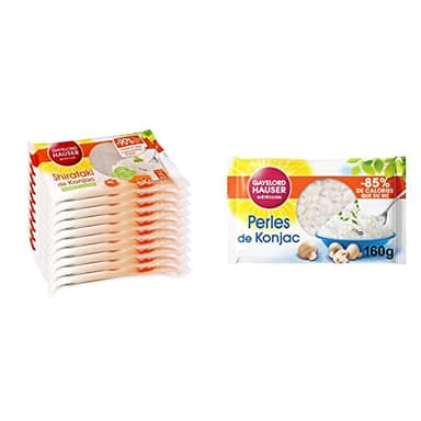 GAYELORD HAUSER - Konjac - Shirataki de Konjac - Nature - Sans Rinçage - Prêt à l'Emploi - 10 Paquets de 160 g & Perles de Konjac - Nature - Sans Rinçage - Prêt à l'Emploi - 1 Paquet de 160 g