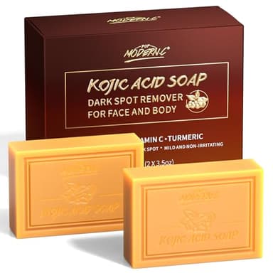 Savon À L'acide Kojique, Au Curcuma et À la Vitamine C, Anti-Taches Pour le Visage et le Corps, 100g x2, Hydratant Pour L'acné, Élimine Les Points Noirs, Nettoie en Profondeur