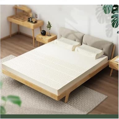 TFDRSEXVD Matelas en Latex Super Doux 100% Naturel, Design Simple, Matelas Relaxant pour Chambre à Coucher avec surmatelas,2.5cm,180x200cm(71x79in)