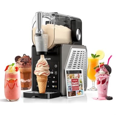 Machine à granita – 2,5 L machine à glace & slushie pour la maison, avec écran LED, 6 programmes préréglés pour crème glacée, margaritas, frappés, milkshakes, nettoyage automatique, sans glace