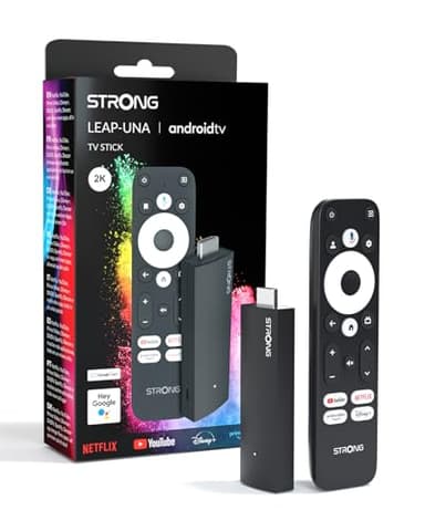 STRONG Leap-UNA Stick De Streaming Box Android TV, Wi-FI, Chromecast Intégré, Box TV Android 11, Assistant Google, HDR10+, Dolby Audio & Dolby Vision, Google Play, Netflix, Youtube