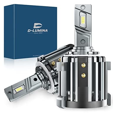 D-Lumina H7 Ampoules de phare LED avec adaptateurs spécifiques à la voiture pour Volkswagen VW Passat Golf GTI Tiguan Mercedes Benz Feux de croisement de remplacement, 100 W 10000LM 6000K (2 pièces)