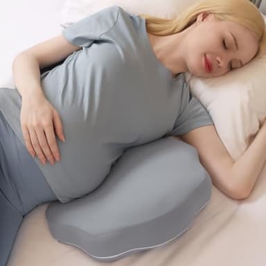 Chilling Home Coussin de Grossesse pour Dormir, en Mousse à Mémoire de Forme, pour Le Ventre, Le Dos, Coussin de Corps, Réglable et Portable, pour Dormir sur Le côté(Gris)