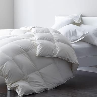 DWR Couette Hiver 240x260 cm pour Lit 2 Personnes, Duvet et Plumes d'oie,Grand Chaud Épais Garnissage 500GSM,100% Coton Biologique, Certifié Oeko-Tex et RDS,Blanc