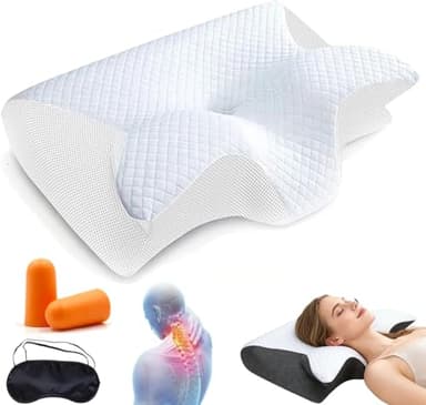 Générique Oreiller Apnée du Sommeil, Oreiller Anti Ronflement et Apnée Positionnelle, Coussin Ergonomique Cervical Mémoire de Forme pour Dormeurs de Côté, de Dos et sur Le Ventre (Blanc)