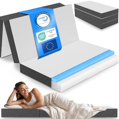 ELONEO Matelas Pliable 2 Personnes, Matelas Mousse Premium Visco, 140x200 cm, Épaisseur : 15 cm, Lit de Voyage Enfant et Adulte, Lit d’appoint pour Adulte et Enfant, Housse Lavable