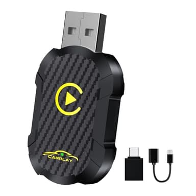Carplay adaptateur sans fil, Mise à Niveau 2025 USB carplay , convertir carplay filaire en carplay sans fil, adaptateur sans fil plug and play pour voiture après 2016, compatible avec iPhone iOS 10 +