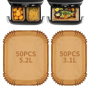 DUBUOZA 100 PCS Papier Cuisson Air Fryer Pour Air Fryer Philips Airfryer Série 3000, Papier Sulfurisé pour Moulinex EZ901820 5,2L/3,1 L, Accessoires Air Fryer pour Air Fryer Lakeland Tower Salter