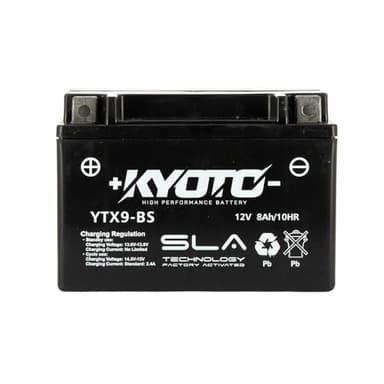 Batterie Kyoto préchargée prête à l'emploi compatible avec Yamaha YPR 125 X-MAX ABS 2011-2013 (YTX9-BS)