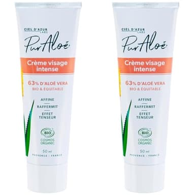 Pur Aloé Crème Visage Intense, Noir, 50 ml (Lot de 2)
