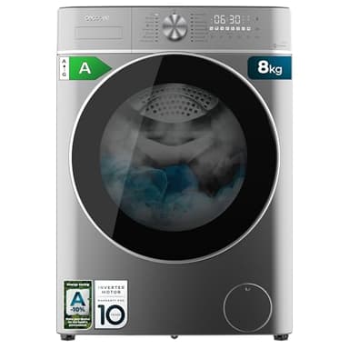 Cecotec Lave-linge à chargement frontal 8kg Bolero DressCode 8800 Inverter Steel A. 1400 tr/min, 2000W, 16prog, Inverter Plus, faible consommation, SteamMax, chargement automatique, écran tactile XXL.