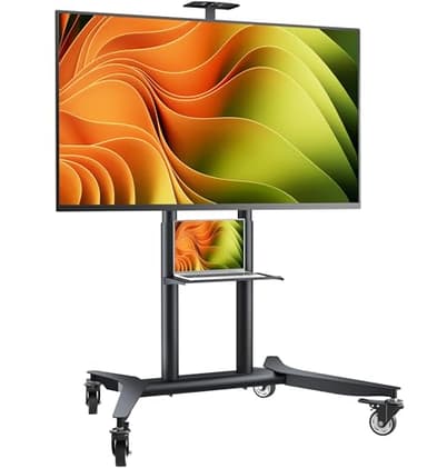 ONKRON Support TV roulettes pour 55-90 Pouces TV, Meuble TV Poids jusqu'à 75 kg - Ecran Geant sur Roulette VESA 200x200 - VESA 800x600/Pied TV Hauteur Réglable TS1871-B Noir