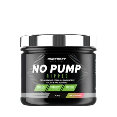 Superset Nutrition | No Pump Ripped (420g) | PreWorkout | Le pré-workout triple action : énergie, congestion et brûle-graisses - Strawberry lime