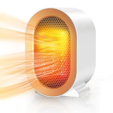 Timiyou Chauffage d'appoint, Radiateur Electrique 800/1200W, Mini Chauffage Soufflant Ceramique, Protection Contre Surchauffe & Anti-Basculement, 2 Modes de Chauffage, Salle de Bain Maison Bureau