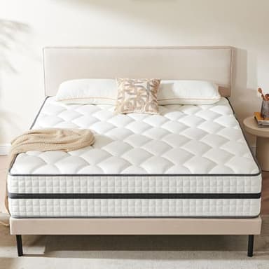 Twirest Matelas 160 x 200 cm, à ressorts ensachés (hauteur 25 cm), orthopédique 7 zones, mousse confortable, tissu doux, pour adultes, dureté moyenne (H3)