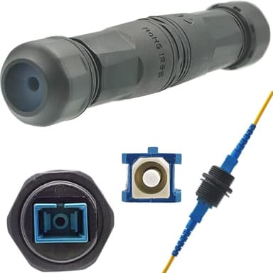 Connecteur fibre SC-UPC, CTRICALVER coupleur SC Couramment utilisé pour les routeurs les commutateurs, connecteur câble fibre étanche IP68, connecteur fibre optique monocœur à interface bleue (1pièce)