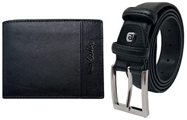 PIERRE CARDIN Ensemble Cadeau pour Homme, Ceinture et Portefeuille en Cuir, Portefeuille Homme, garçon, Slim
