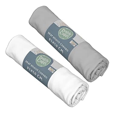 BabyCalin Bio - Lot 2 Draps Housse Berceau Bio 83x50 cm certifié OEKO-TEX