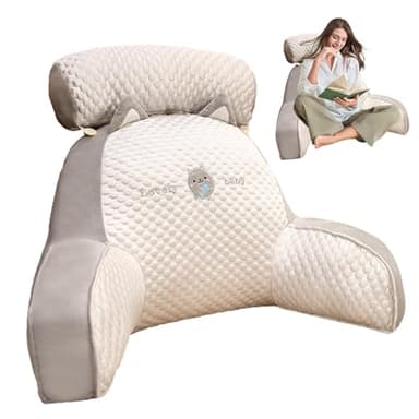 Holdes Reading Coussin De Dossier avec Accoudoirs, Oreiller De Dossier avec Accoudoirs, Coussin De Lecture pour Lit, Fauteuil De Lit, Coussin De Dossier, Support Dorsal, Cadeau, 60×40/70×50cm