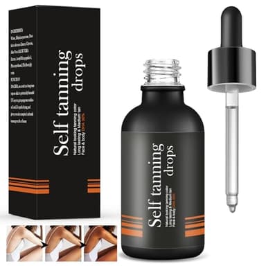 Gouttes autobronzantes(30ML),Visage Autobronzant Sérum,Bronzing Drops Natural pour Femmes et Hommes,de Bronzage à la Plupart des Types de Peau