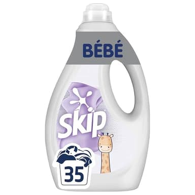 Skip - Lessive Bébé - Respect des Peaux Sensibles - Développée par des Pédiatres - Parfum Hypoallergénique - Sans conservateurs MIT-BIT - Certifiée ECARF - 35 Lavages