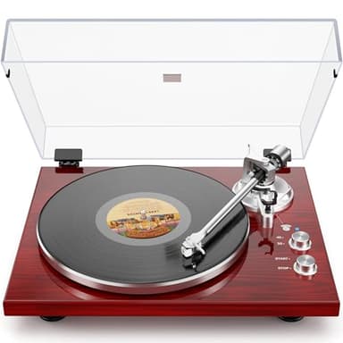 Platine Vinyle Bluetooth à entraînement par Courroie, Sortie numérique USB, Cartouche magnétique, Vinyle numérique vers MP3, AT-3600L, 33 ou 45 TR/Min, Rouge