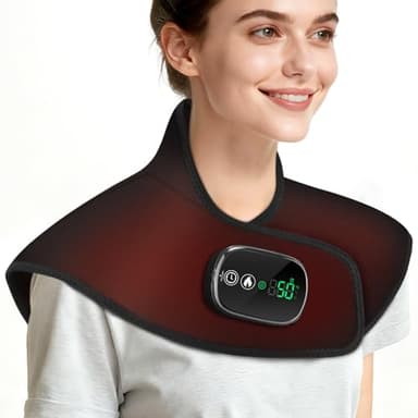 Coussin Chauffant Sans Fil Pour Le Cou Et Les Épaules, Chauffage De Cou Portable Avec Commande Tactile, 4 Niveaux De Chaleur Et 5 Minuteries, Batterie 8,4V 4000mAh, Également Pour Dos Et L'abdomen