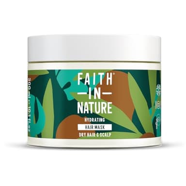 Faith In Nature, Masque Capillaire Naturel à la Noix de Coco et au Karité Faith In Nature, Hydratant, Vegan & Cruelty Free, Sans Parabènes & SLES, Pour Cheveux Normaux à Secs, 300ml