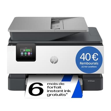 HP OfficeJet Pro 9120e, 403X8B, Imprimante Multifonction à Jet d'Encre A4 Couleur, Recto Verso Automatique, 22 ppm, Wi-Fi,6 mois de forfait Instant Ink gratuit, Grise